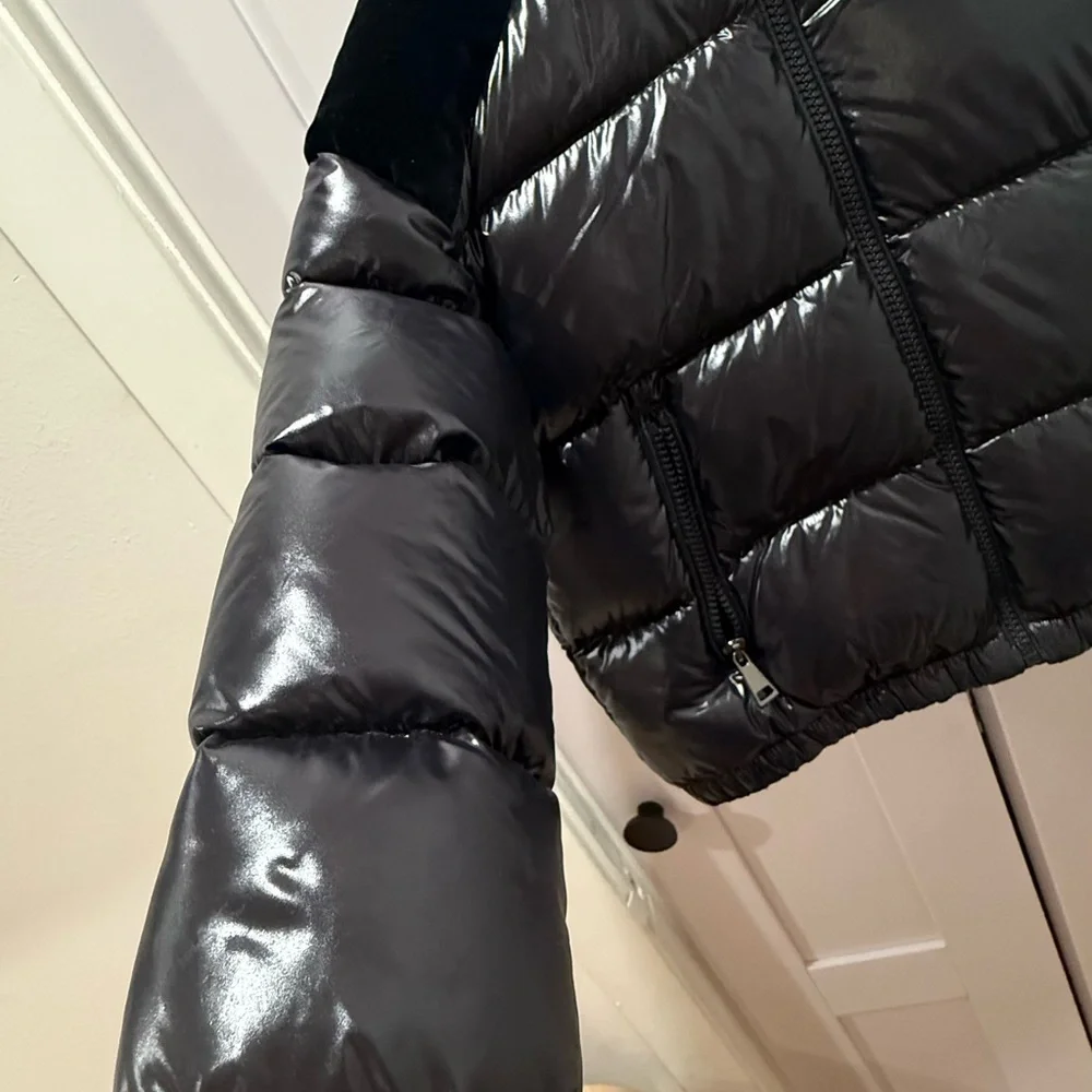 Moncler Kids Shiny Black Puffer Coat - Picture 4 of 8